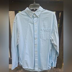 IZOD aqua plaid long sleeve button down shirt size XL